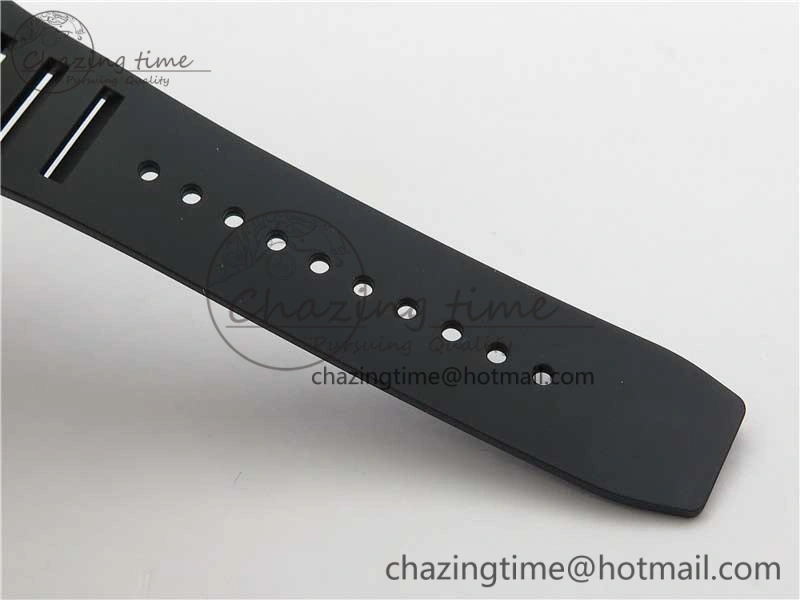 Durable RM011 RG Case Carbon Bezel Chronograph KVF 1:1 Best Edition Skeleton Dial Red RG on Black Rubber Strap A7750 V 9428