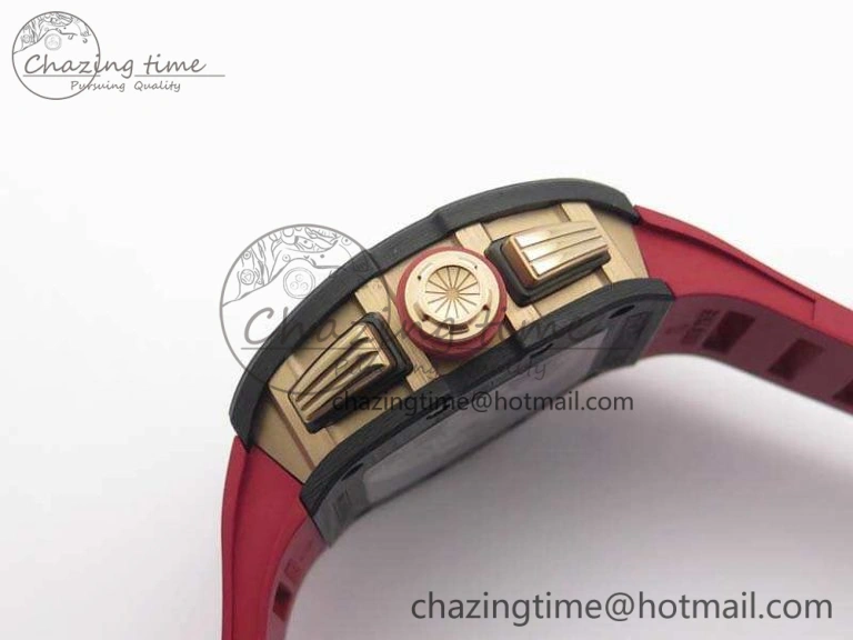 RM011 RG Case Chrono KVF 1:1 Best Edition Carbon Bezel Skeleton Dial On Rubber Strap A Attractive 9530