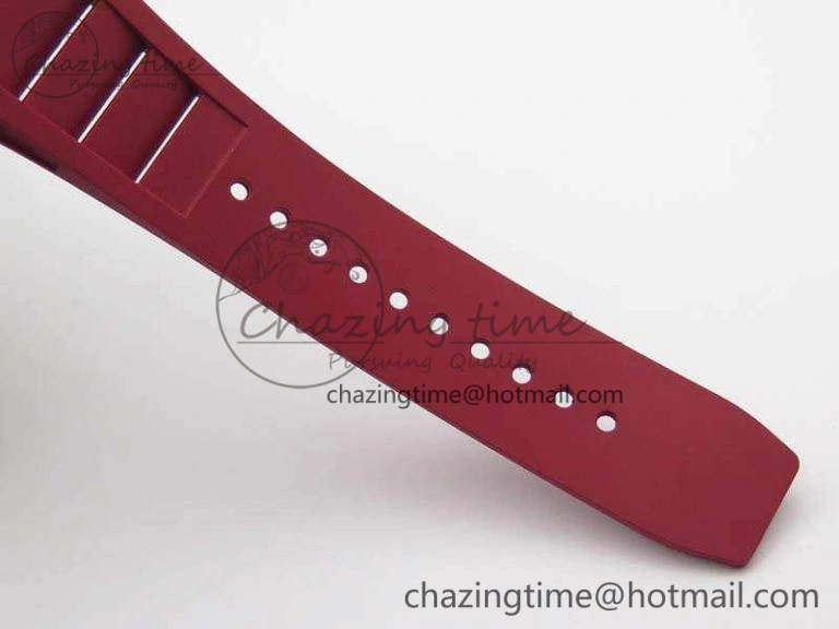 RM011 RG Case Chrono KVF 1:1 Best Edition Carbon Bezel Skeleton Dial On Rubber Strap A Attractive 9530