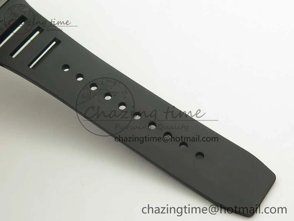 ModernLook RM011 RG Chronograph Diamonds Bezel KVF 1:1 Best Edition Crystal Skeleton Dial on Black Rubber Strap A 9464