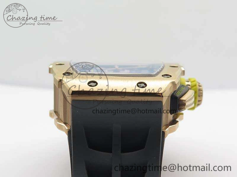 RM011 RG Chronograph RG Case KVF 1:1 Best Edition Crystal Skeleton Dial On Black Rubber Strap A Premium 9510