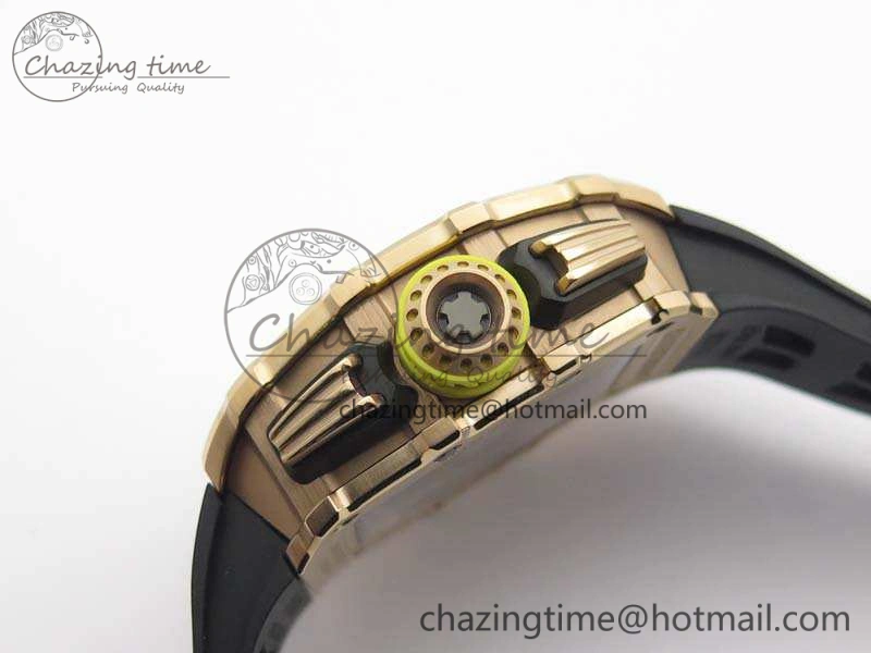 RM011 RG Chronograph RG Case KVF 1:1 Best Edition Crystal Skeleton Dial On Black Rubber Strap A Premium 9510