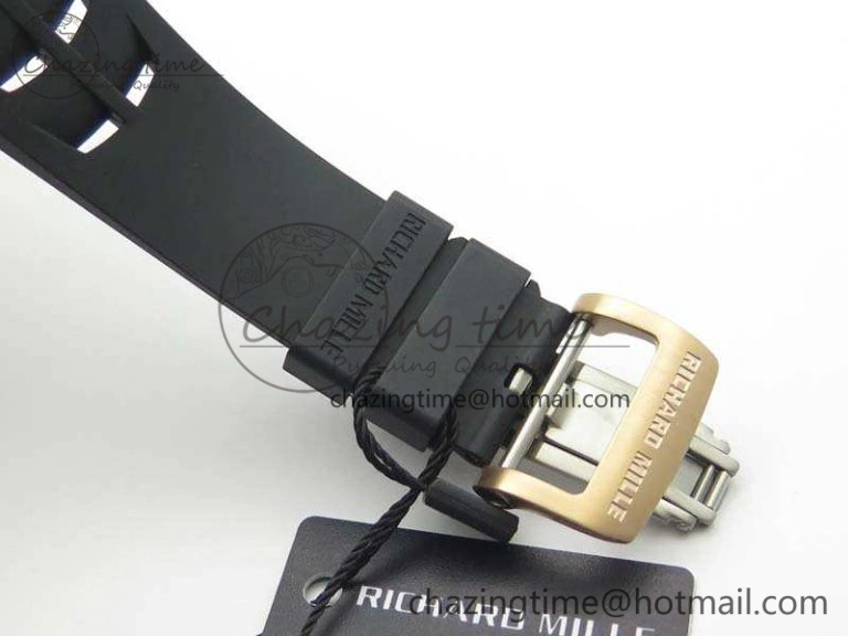 RM011 RG Chronograph RG Case KVF 1:1 Best Edition Crystal Skeleton Dial On Black Rubber Strap A Premium 9510