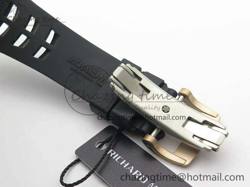 RM011 RG Chronograph RG Case KVF 1:1 Best Edition Crystal Skeleton Dial On Black Rubber Strap A Premium 9510