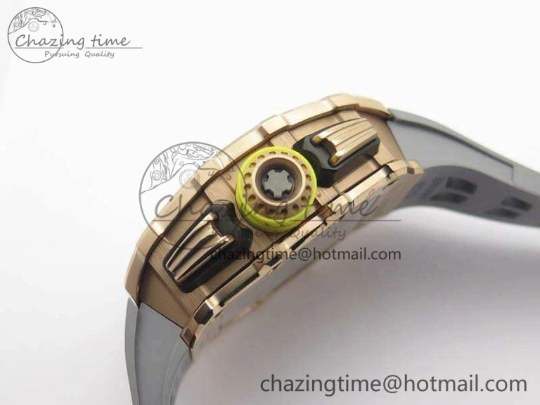 RM011 RG Chronograph RG Case KVF 1:1 Best Edition Crystal Skeleton Dial On Gray Rubber Strap A Durable 9514