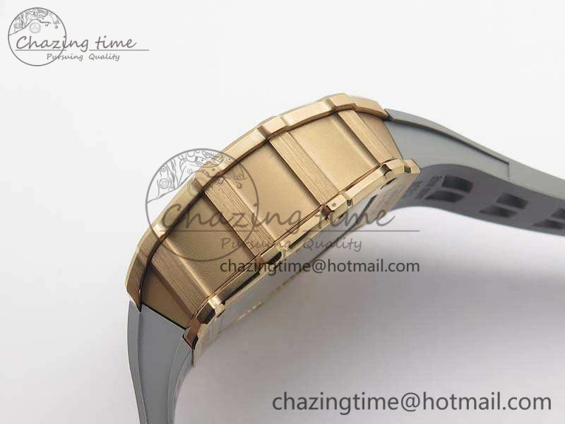 RM011 RG Chronograph RG Case KVF 1:1 Best Edition Crystal Skeleton Dial On Gray Rubber Strap A Durable 9514