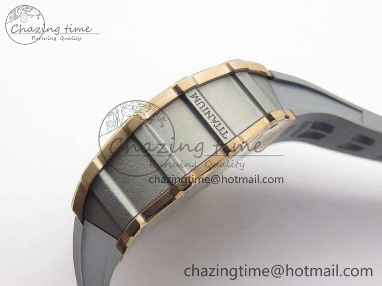 RM011 RG Chronograph SS Case KVF 1:1 Best Edition Crystal Skeleton Dial On Gray Rubber Strap A SunProtective 9515