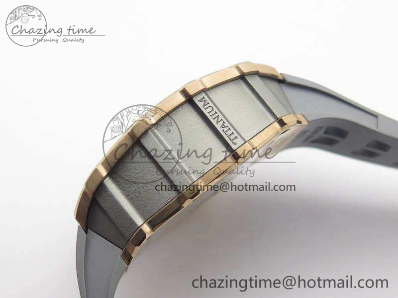 RM011 RG Chronograph SS Case KVF 1:1 Best Edition Crystal Skeleton Dial On Gray Rubber Strap A SunProtective 9515