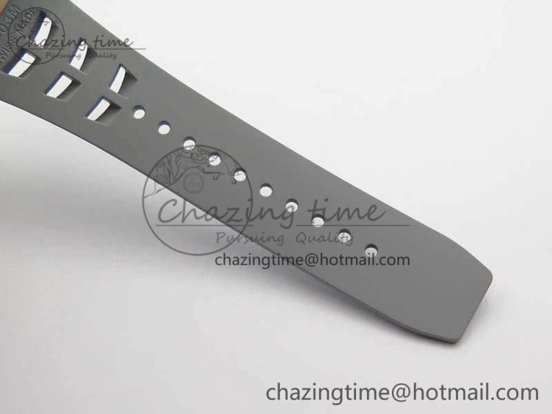 RM011 RG Chronograph SS Case KVF 1:1 Best Edition Crystal Skeleton Dial On Gray Rubber Strap A SunProtective 9515