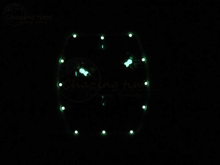Bright RM011 Real White Ceramic Case Chrono KVF 1:1 Best Edition Crystal Skeleton Dial Blue Markers On Rubber Strap A 9484