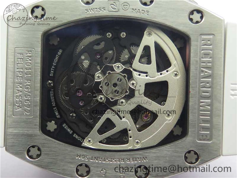 Colorful RM011 SS Chrono KVF 1:1 Best Edition Crystal Dial Black on Rubber Strap A7750 V 9426