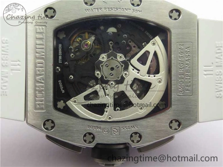 Colorful RM011 SS Chrono KVF 1:1 Best Edition Crystal Dial Black on Rubber Strap A7750 V 9426