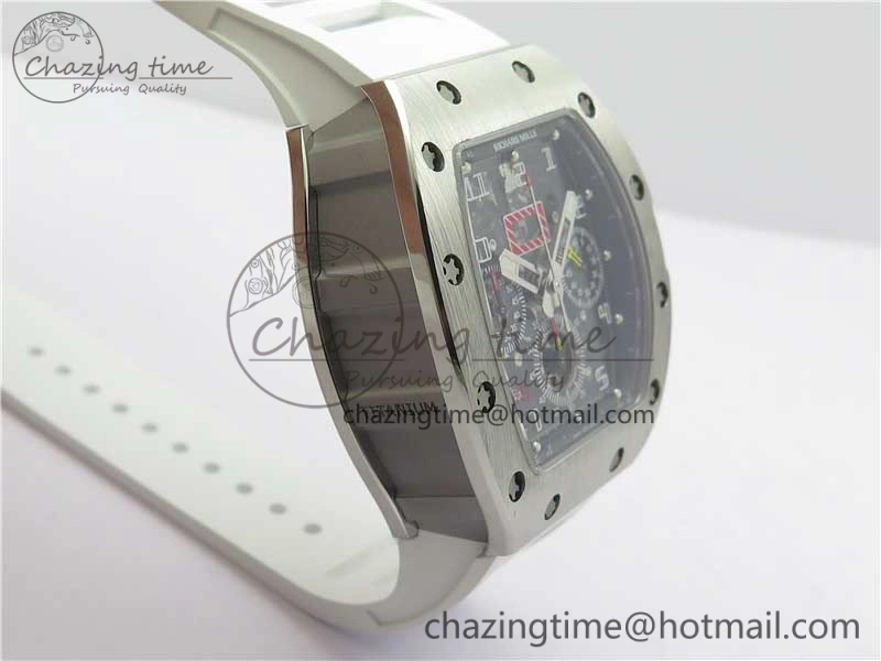 Colorful RM011 SS Chrono KVF 1:1 Best Edition Crystal Dial Black on Rubber Strap A7750 V 9426