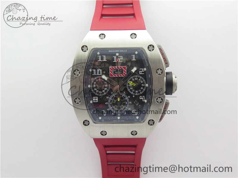 Colorful RM011 SS Chrono KVF 1:1 Best Edition Crystal Dial Black on Rubber Strap A7750 V 9426