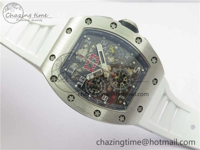 Colorful RM011 SS Chrono KVF 1:1 Best Edition Crystal Dial Black on Rubber Strap A7750 V 9426