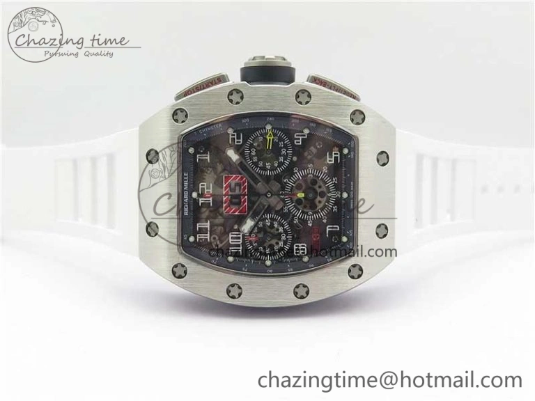Colorful RM011 SS Chrono KVF 1:1 Best Edition Crystal Dial Black on Rubber Strap A7750 V 9426