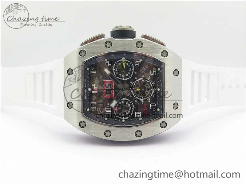Colorful RM011 SS Chrono KVF 1:1 Best Edition Crystal Dial Black on Rubber Strap A7750 V 9426