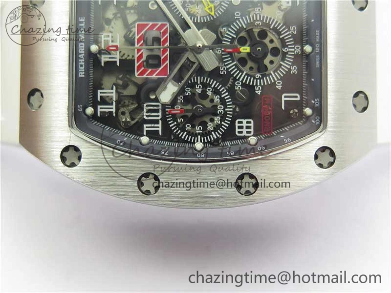 Colorful RM011 SS Chrono KVF 1:1 Best Edition Crystal Dial Black on Rubber Strap A7750 V 9426