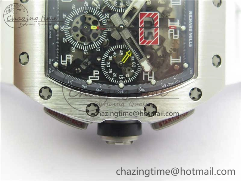 Colorful RM011 SS Chrono KVF 1:1 Best Edition Crystal Dial Black on Rubber Strap A7750 V 9426