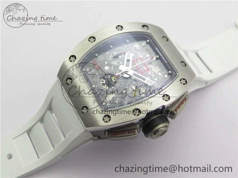Colorful RM011 SS Chrono KVF 1:1 Best Edition Crystal Dial Black on Rubber Strap A7750 V 9426