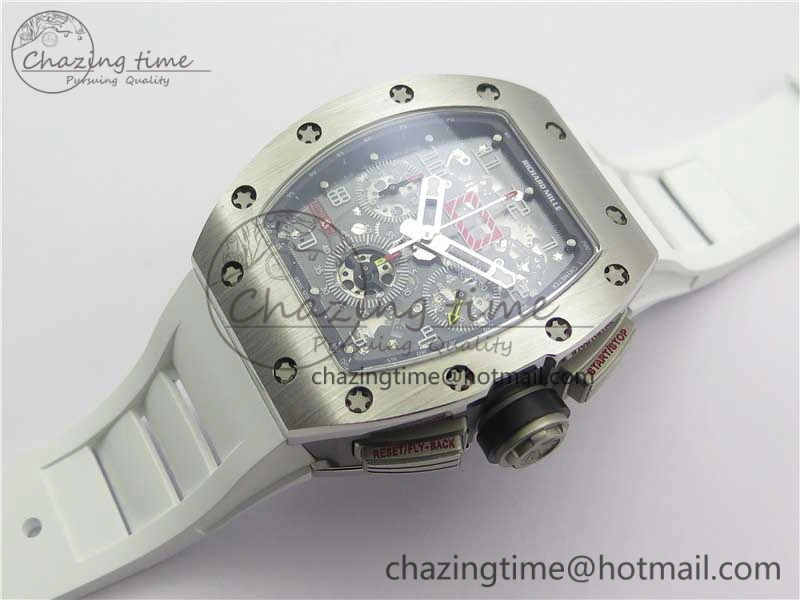 Colorful RM011 SS Chrono KVF 1:1 Best Edition Crystal Dial Black on Rubber Strap A7750 V 9426