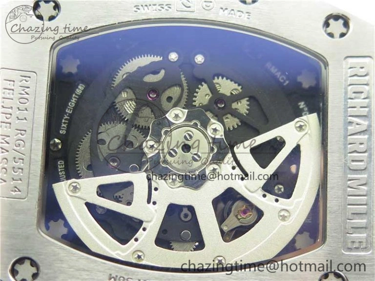 ZeroBulk RM011 SS Chrono KVF 1:1 Best Edition Diamonds Bezel Crystal Dial Black on Black Rubber Strap A7750 V 9419