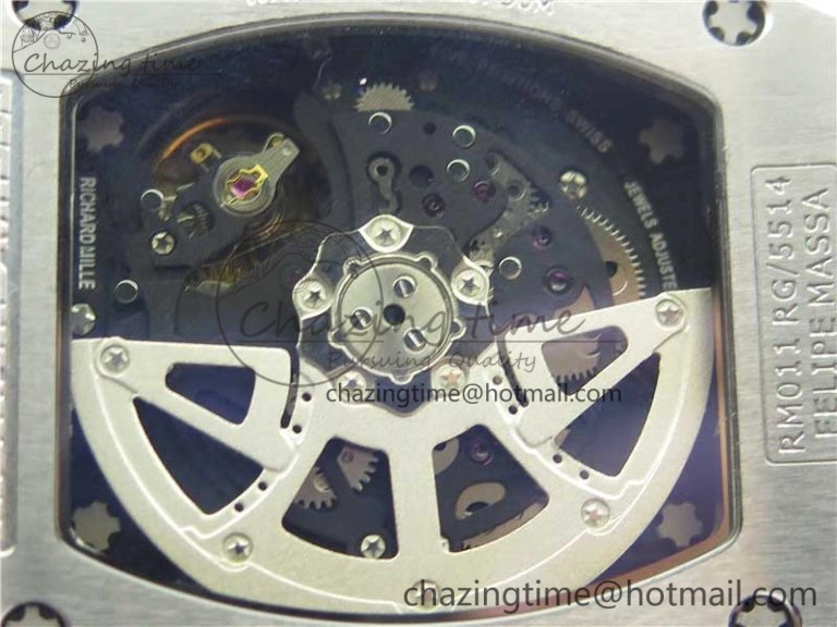 ZeroBulk RM011 SS Chrono KVF 1:1 Best Edition Diamonds Bezel Crystal Dial Black on Black Rubber Strap A7750 V 9419