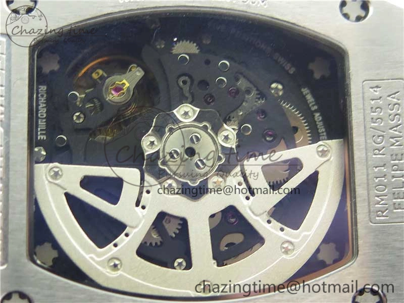 ZeroBulk RM011 SS Chrono KVF 1:1 Best Edition Diamonds Bezel Crystal Dial Black on Black Rubber Strap A7750 V 9419