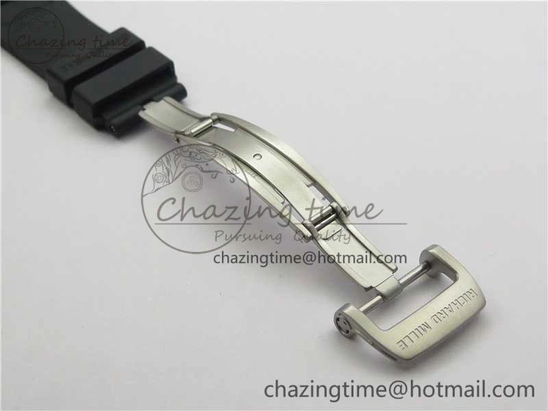 ZeroBulk RM011 SS Chrono KVF 1:1 Best Edition Diamonds Bezel Crystal Dial Black on Black Rubber Strap A7750 V 9419