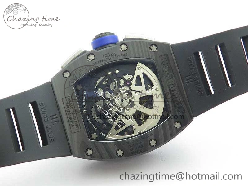 RM011 SS Felipe Massa 10th Anni KVF 1:1 Best Edition Skeleton Dial Blue On Rubber Strap A Lightweight 9542