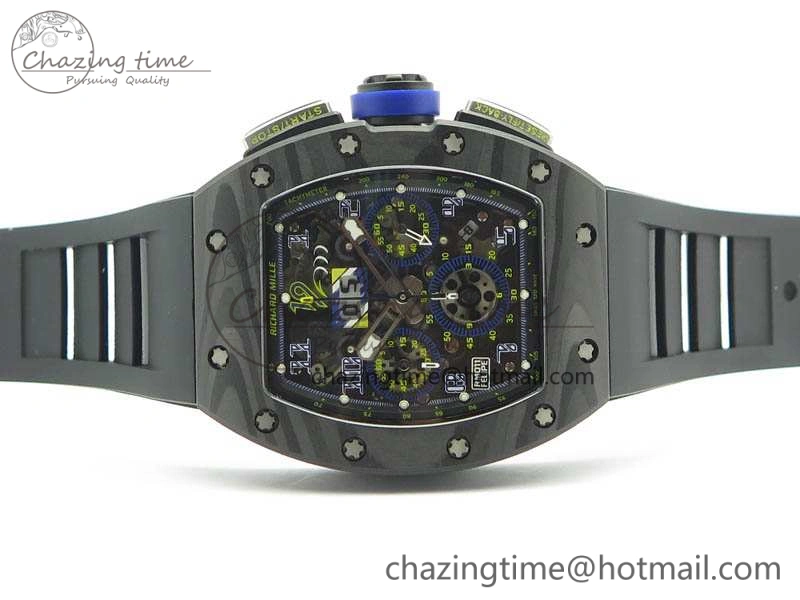 RM011 SS Felipe Massa 10th Anni KVF 1:1 Best Edition Skeleton Dial Blue On Rubber Strap A Lightweight 9542