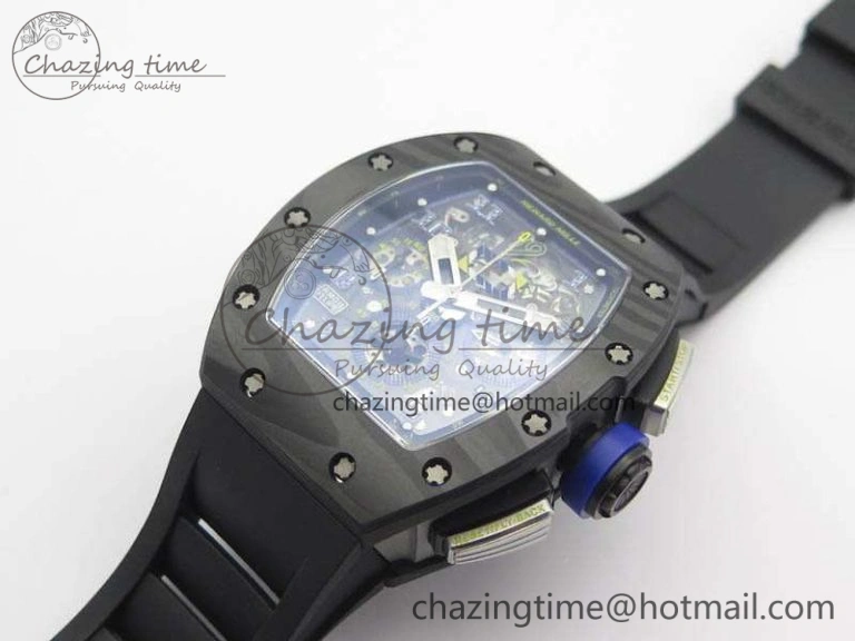 RM011 SS Felipe Massa 10th Anni KVF 1:1 Best Edition Skeleton Dial Blue On Rubber Strap A Lightweight 9542