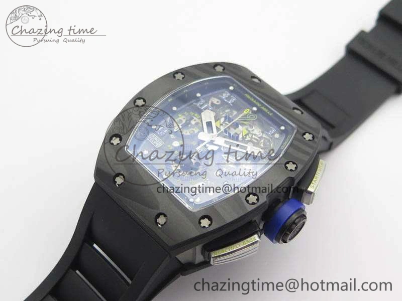 RM011 SS Felipe Massa 10th Anni KVF 1:1 Best Edition Skeleton Dial Blue On Rubber Strap A Lightweight 9542