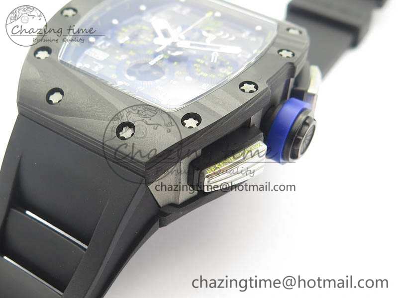 RM011 SS Felipe Massa 10th Anni KVF 1:1 Best Edition Skeleton Dial Blue On Rubber Strap A Lightweight 9542