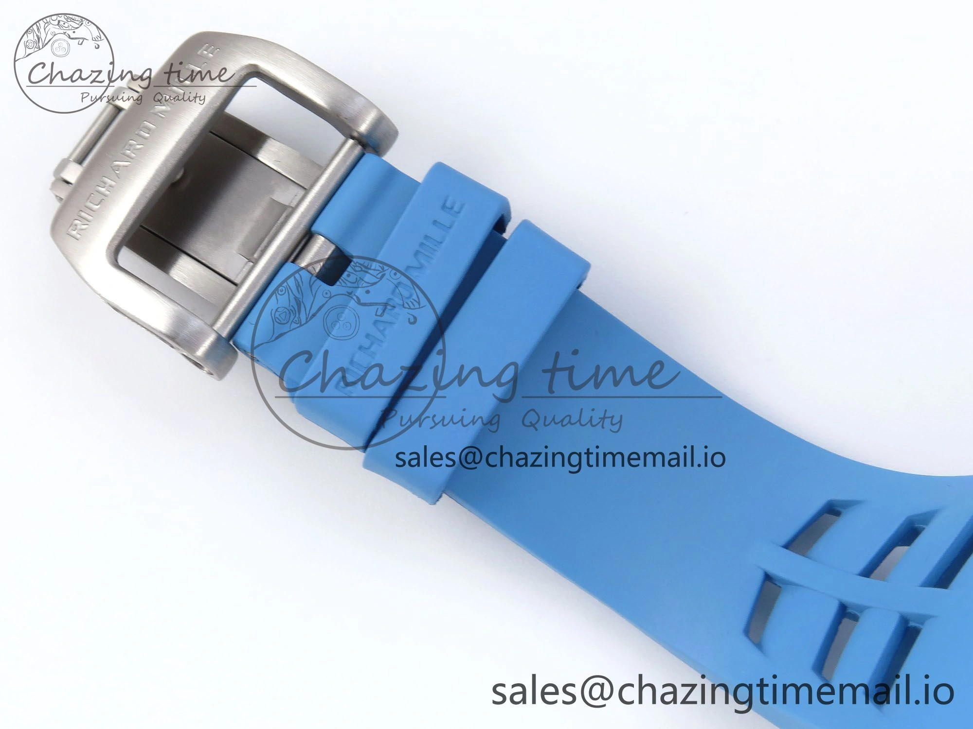 RM021 Tourbillon Blue Quartz Fiber Black Carbon RMF Best Edition on Blue Rubber Strap Lightweight 9228