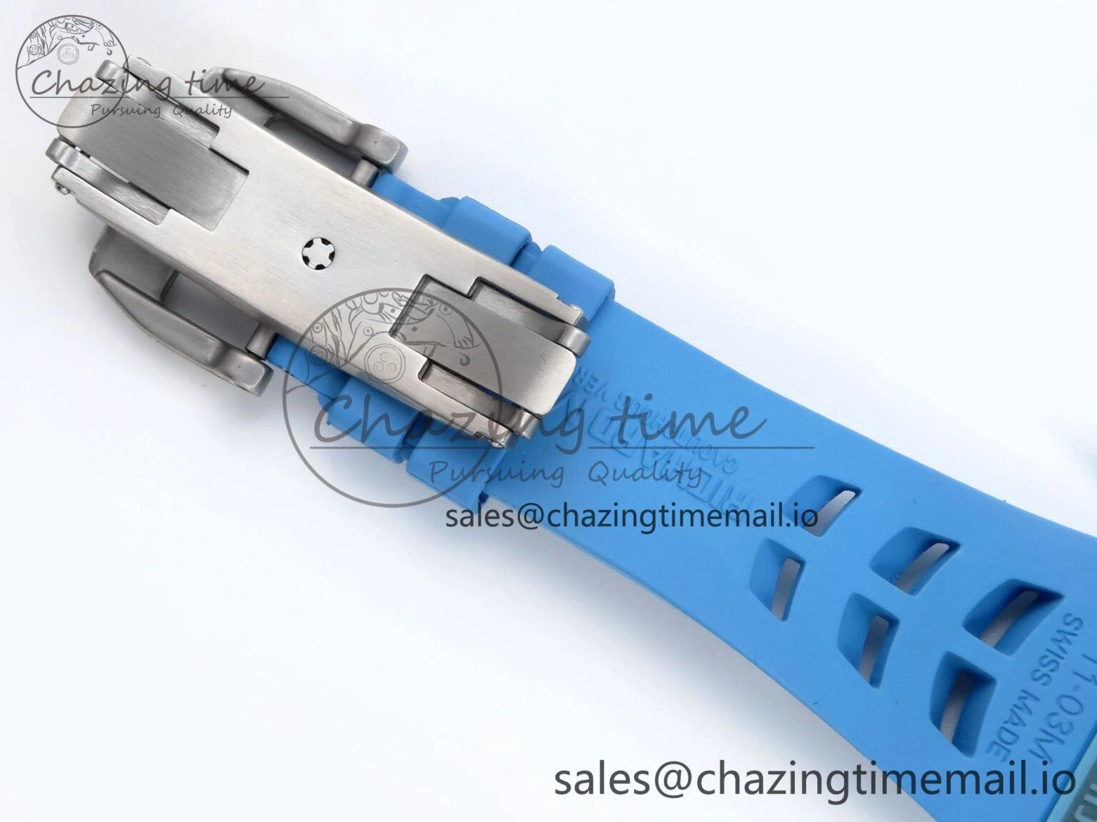 RM021 Tourbillon Blue Quartz Fiber Black Carbon RMF Best Edition on Blue Rubber Strap Lightweight 9228