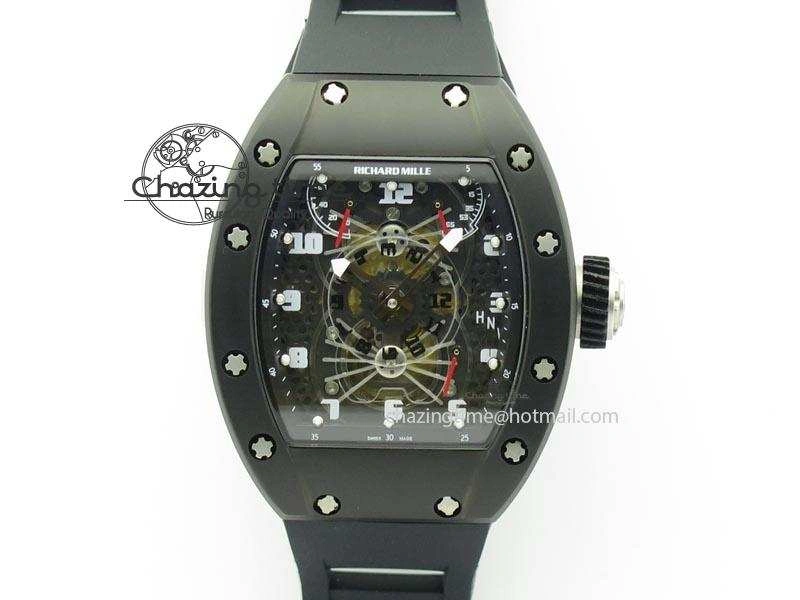 EyeCatching RM022 PVD Skeleton Dial On Black Rubber Strap MIYOTA 9584