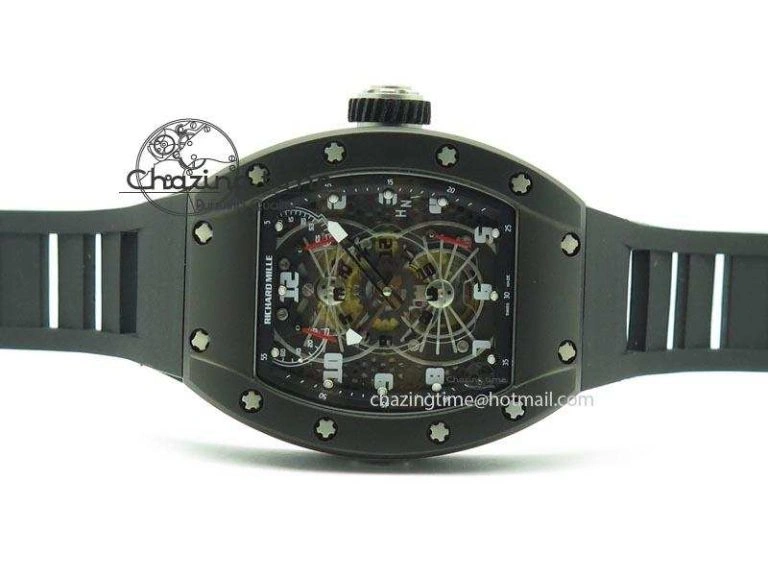 EyeCatching RM022 PVD Skeleton Dial On Black Rubber Strap MIYOTA 9584
