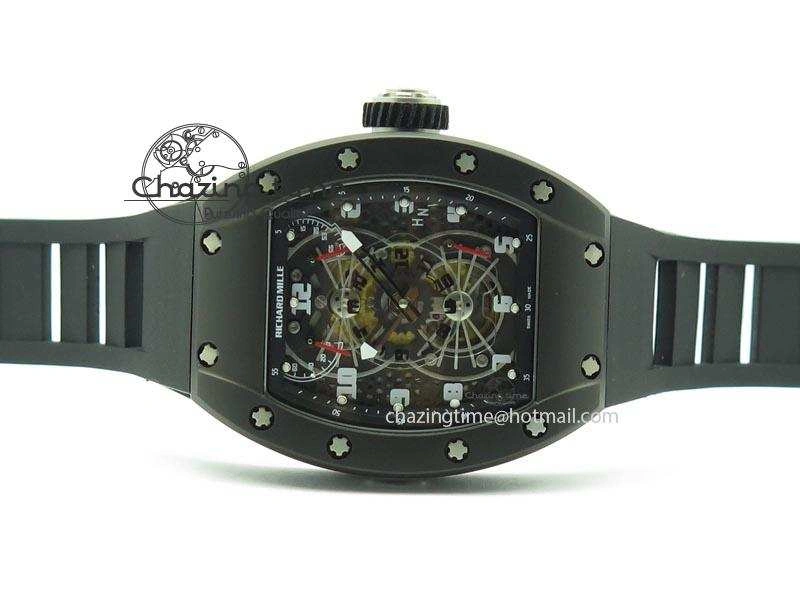 EyeCatching RM022 PVD Skeleton Dial On Black Rubber Strap MIYOTA 9584