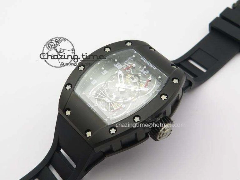 EyeCatching RM022 PVD Skeleton Dial On Black Rubber Strap MIYOTA 9584