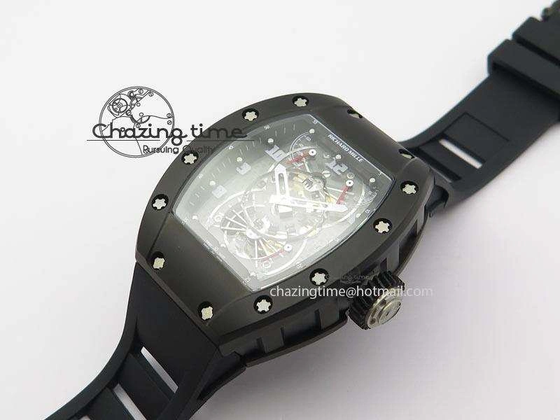 EyeCatching RM022 PVD Skeleton Dial On Black Rubber Strap MIYOTA 9584