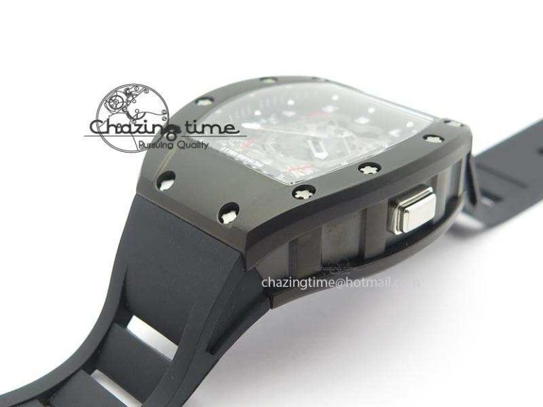 EyeCatching RM022 PVD Skeleton Dial On Black Rubber Strap MIYOTA 9584