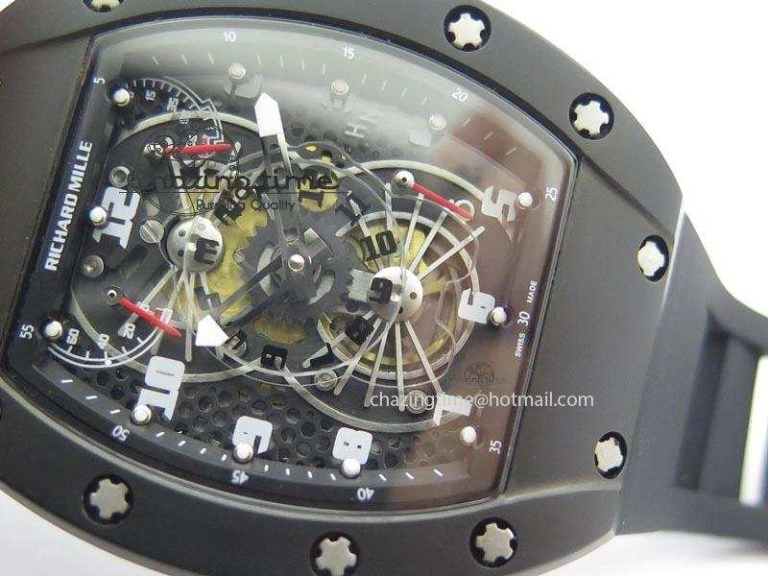 EyeCatching RM022 PVD Skeleton Dial On Black Rubber Strap MIYOTA 9584