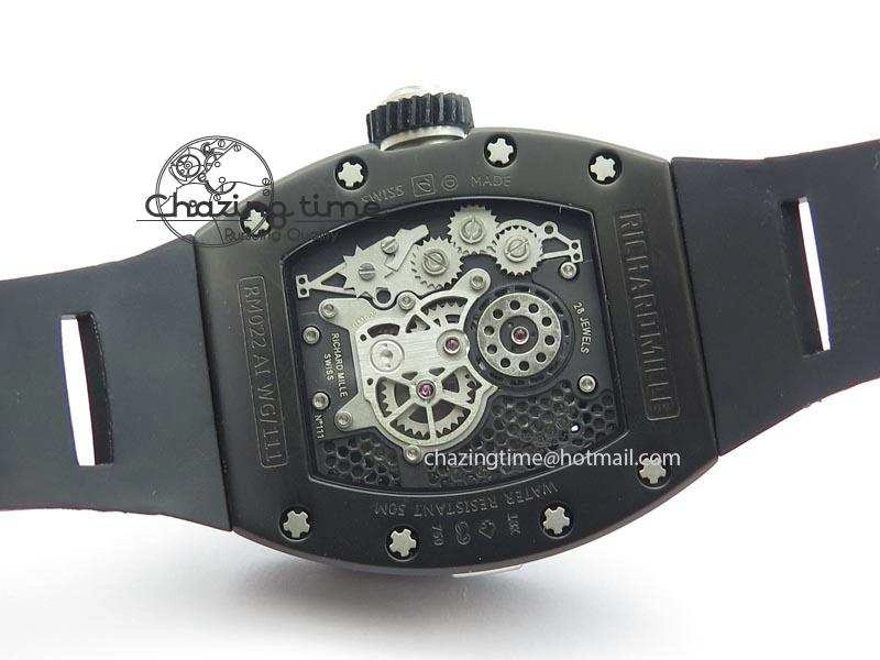 EyeCatching RM022 PVD Skeleton Dial On Black Rubber Strap MIYOTA 9584