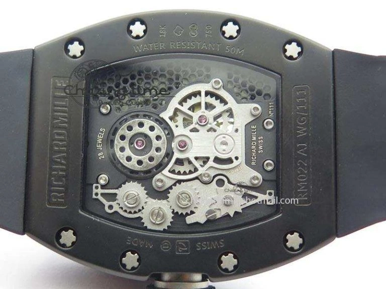 EyeCatching RM022 PVD Skeleton Dial On Black Rubber Strap MIYOTA 9584