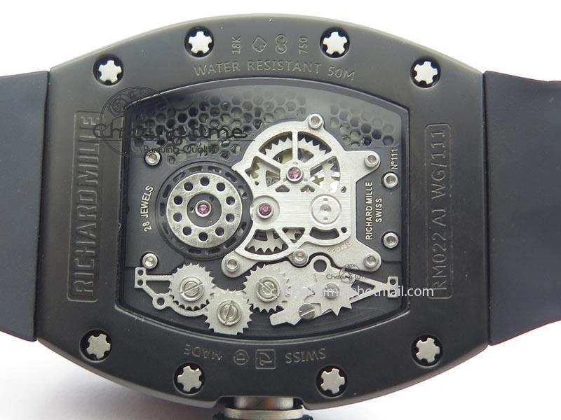 EyeCatching RM022 PVD Skeleton Dial On Black Rubber Strap MIYOTA 9584