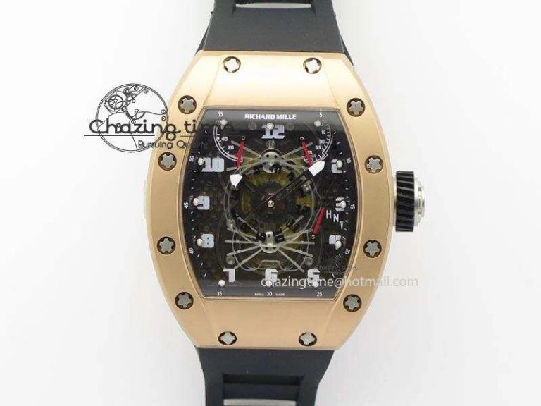 RM022 RG Skeleton Dial On Black Rubber Strap MIYOTA WeatherProof 9580