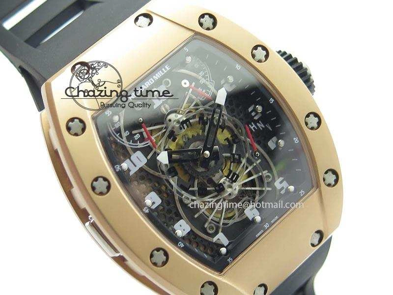 RM022 RG Skeleton Dial On Black Rubber Strap MIYOTA WeatherProof 9580
