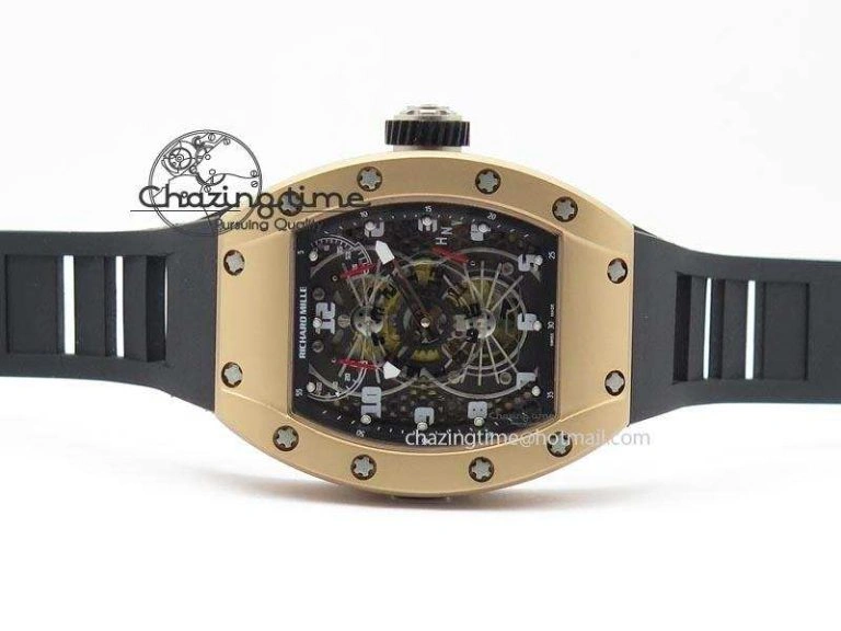 RM022 RG Skeleton Dial On Black Rubber Strap MIYOTA WeatherProof 9580