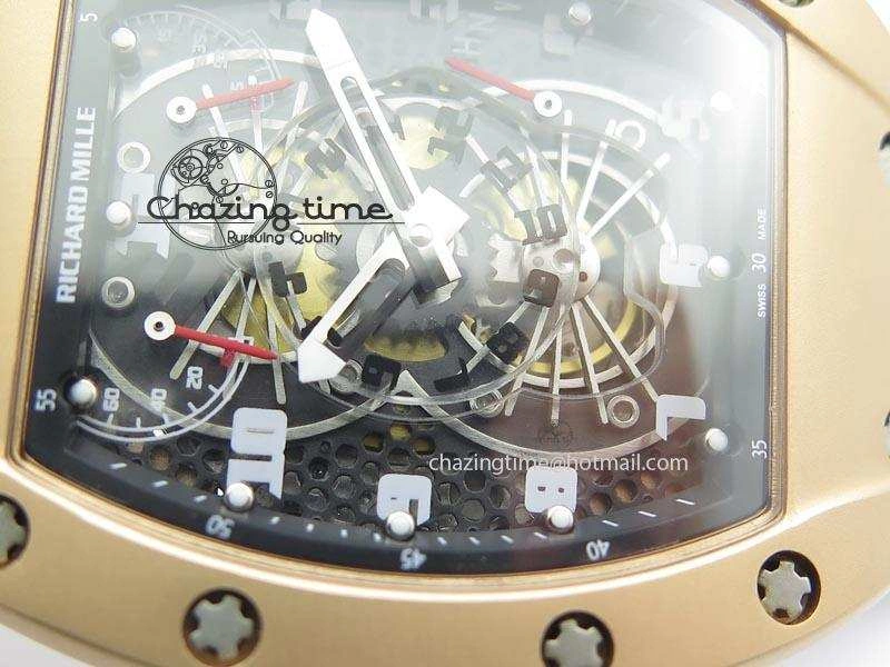 RM022 RG Skeleton Dial On Black Rubber Strap MIYOTA WeatherProof 9580